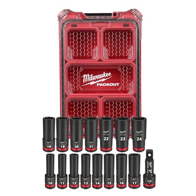 Milwaukee 49-66-6803, SHOCKWAVE Impact Duty™ Socket 1/2” Dr 16PC MM PACKOUT Set