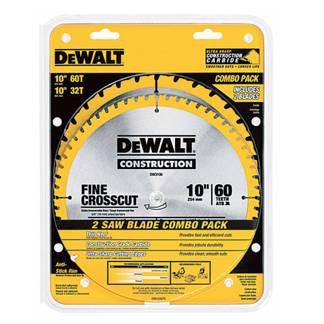 DEWALT DW3106P5, Construction 10'' Combo Pack (DW3106 & DW3103)