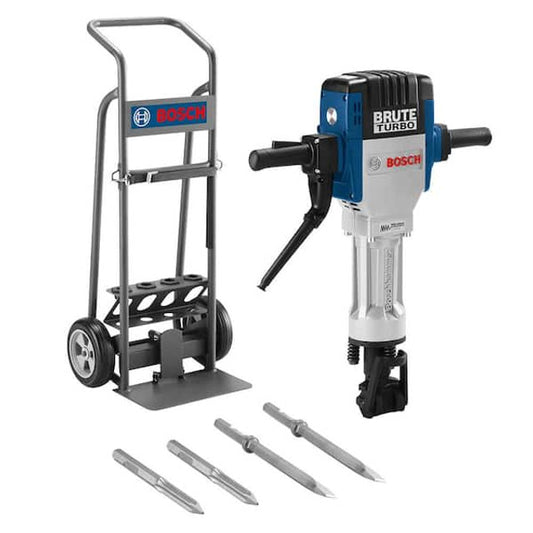 BOSCH BH2770VCD, Brute™ Turbo Breaker Hammer w/ Deluxe Cart, 2 Star Point & 2 Flat Chisels