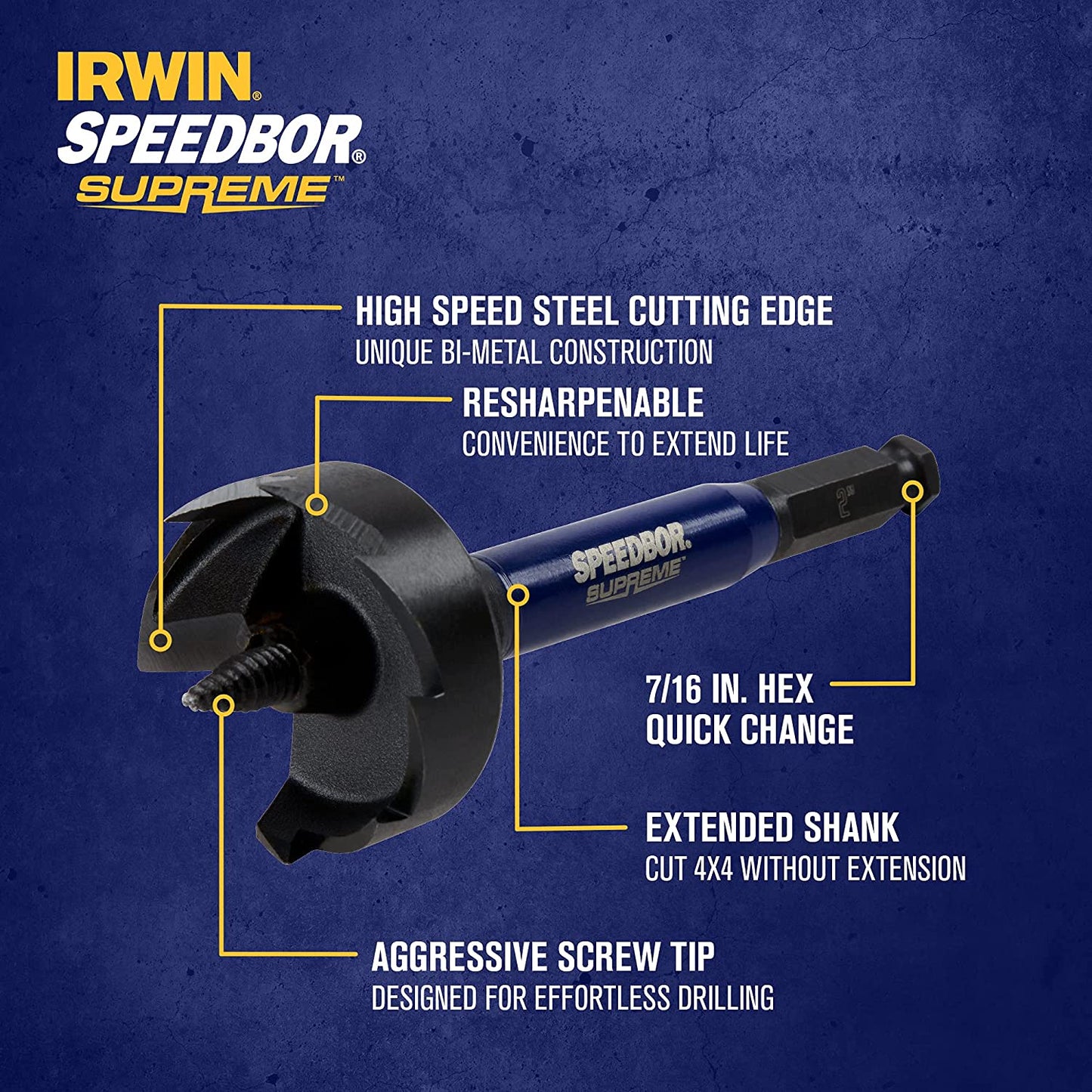 IRWIN IWAX2007, Self-feed Bit 2'' Speedbor Supreme