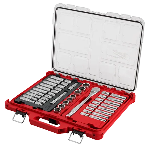 Milwaukee 48-22-9487, 47pc 1/2" Drive Ratchet & Socket Set with PACKOUT™ Low-Profile Organizer