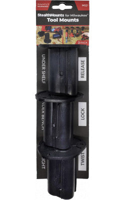 StealthMounts BM-MW12-BLK-6, Milwaukee M12 Battery Mounts (6 Pack) - Black