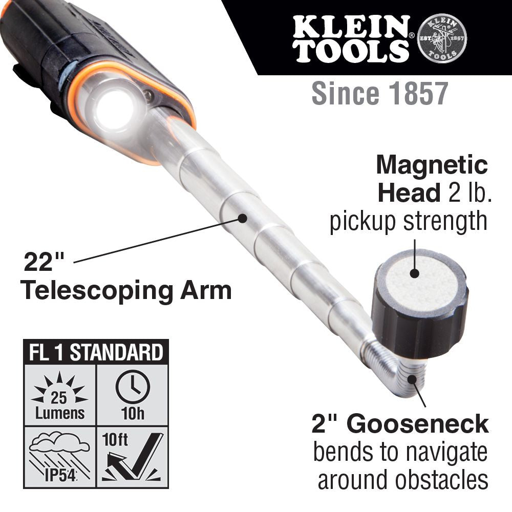 Klein Tools 56027, Telescoping Magnetic LED Light and Pickup Tool