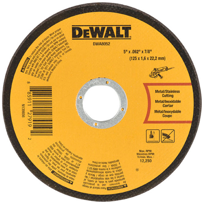 DEWALT DWA8052, 5'' x .045'' x 7/8'' Metal Cut-Off Wheel