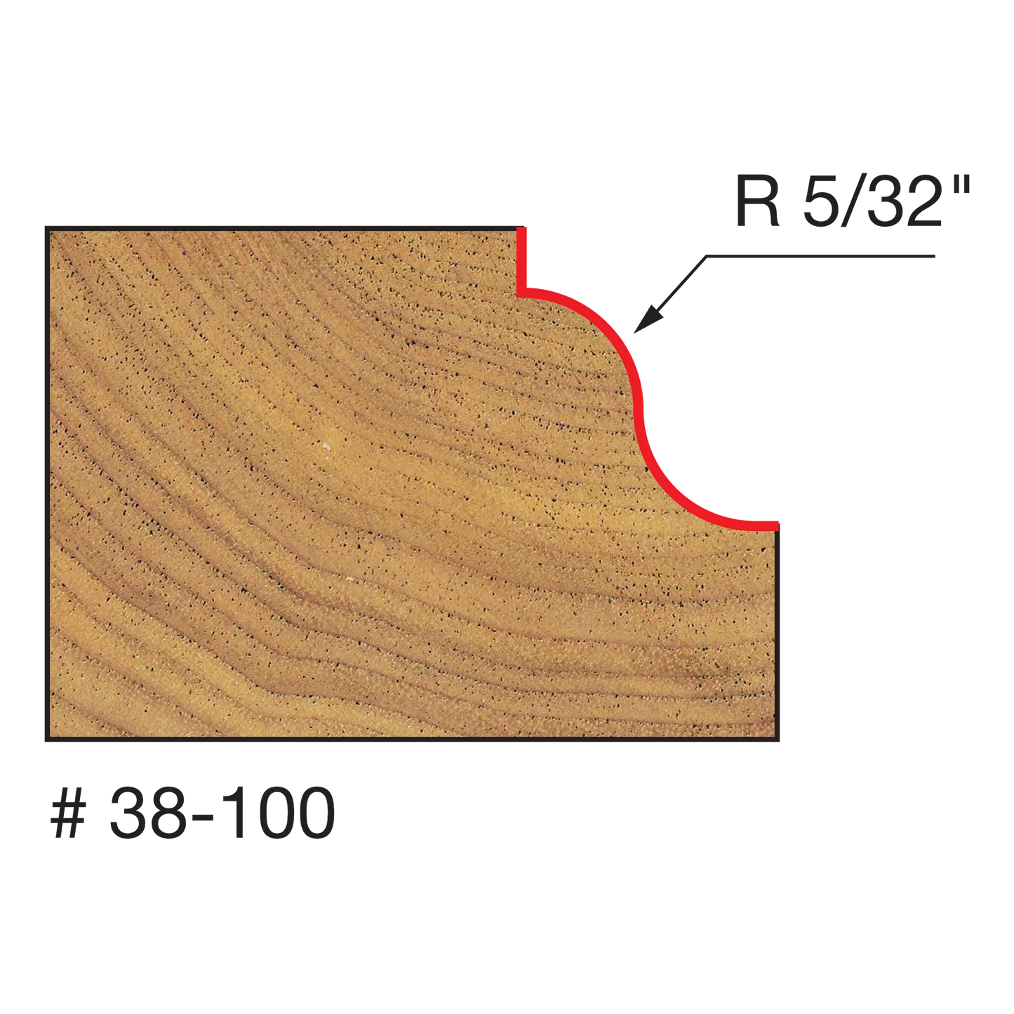 Freud 38-100, Carbide Router Bit - 1-1/16" x 2-3/16" Roman Ogee Bit (1/2" Carbide Height)