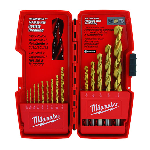 Milwaukee 48-89-0011, 14 pc Thunderbolt Titanium Coated Drill Bit Kit