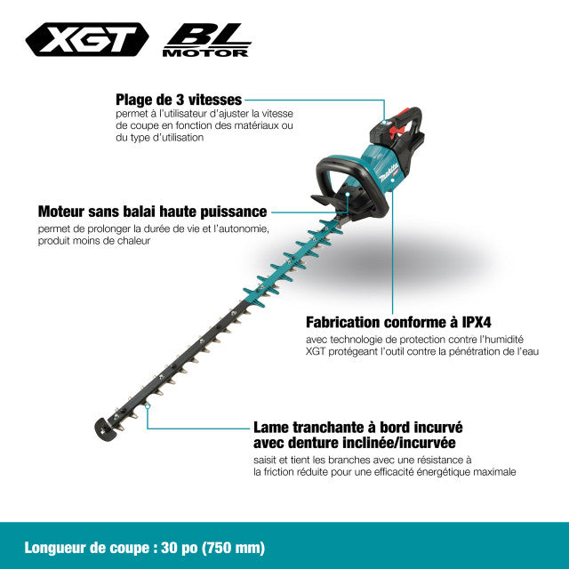 Makita UH005GZ 40V max XGT Brushless Cordless 30" Hedge Trimmer w/WetGuard (Tool Only)