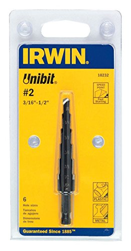 Irwin 10232, Unibit Step Drill #2, Fractional Self-Starting (HSS)