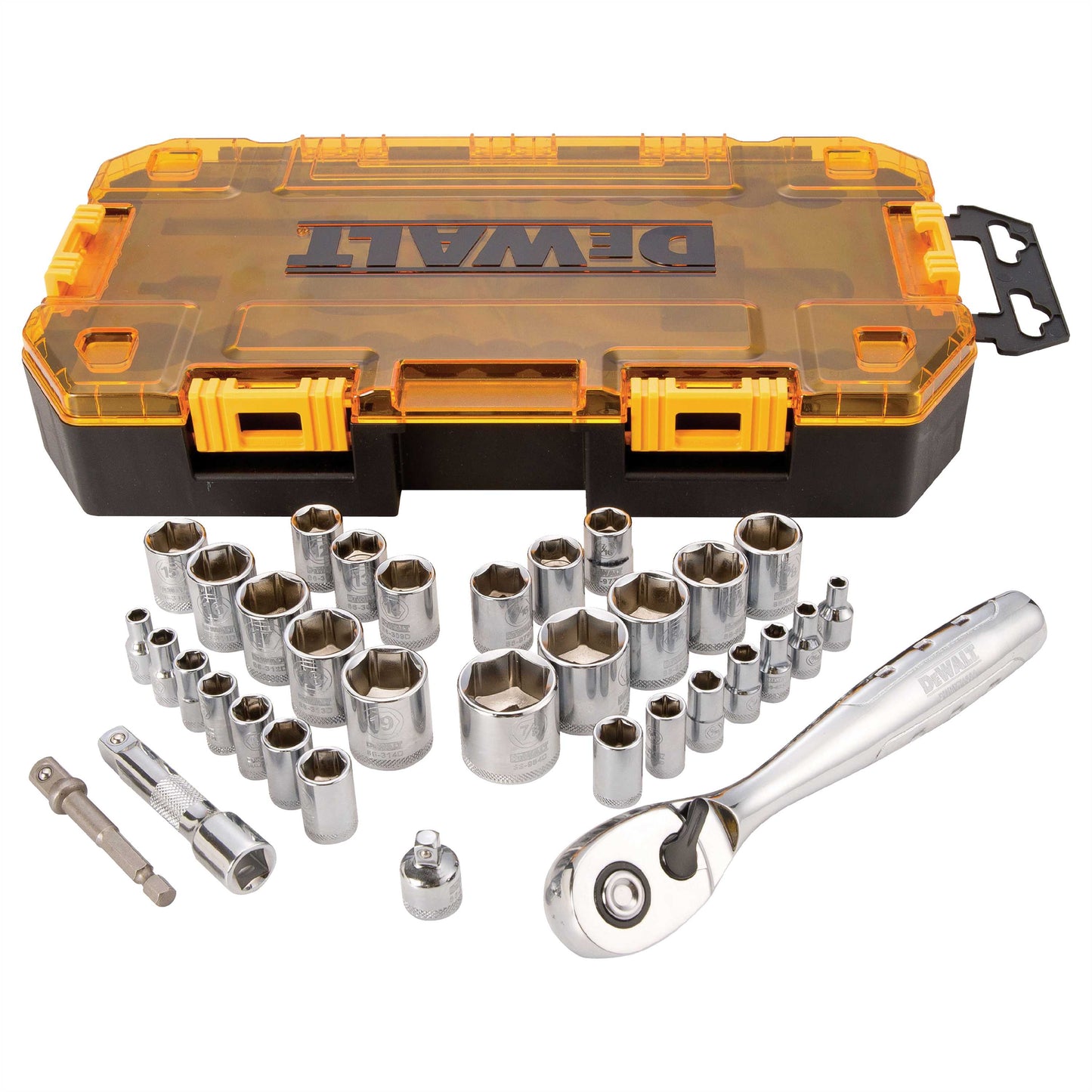 DEWALT DWMT73804, 34 pc 1/4'' & 3/8'' Drive Socket Set