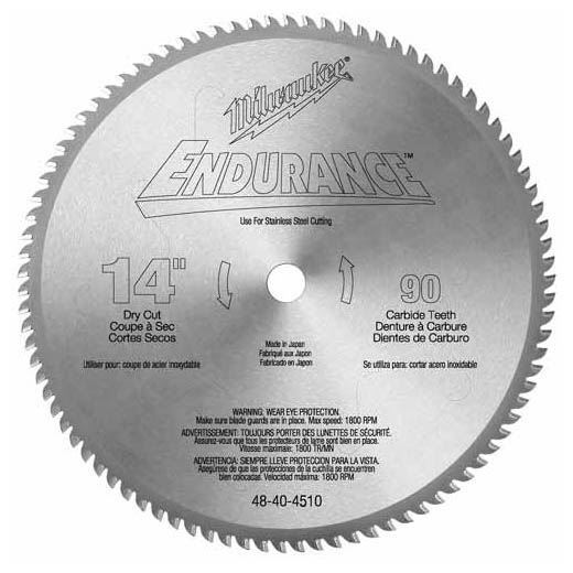 Milwaukee 48-40-4510, 14" 90T METAL Circular Saw Blade, 1"