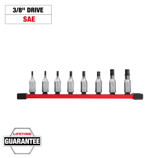 Milwaukee 48-22-9542, 8pc 3/8" Drive Hex Bit Socket Set - SAE