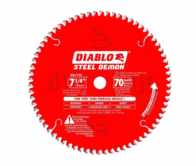 Diablo D0770FA, 7-1/4" x 70T Ultrafine Steel Blade