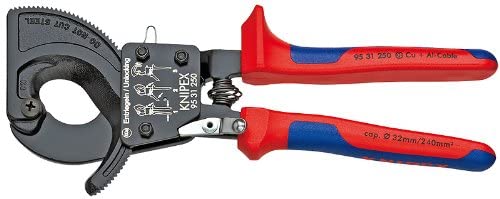 Knipex 95 31 250, Comfort Grip Ratcheting Type Cable Cutter