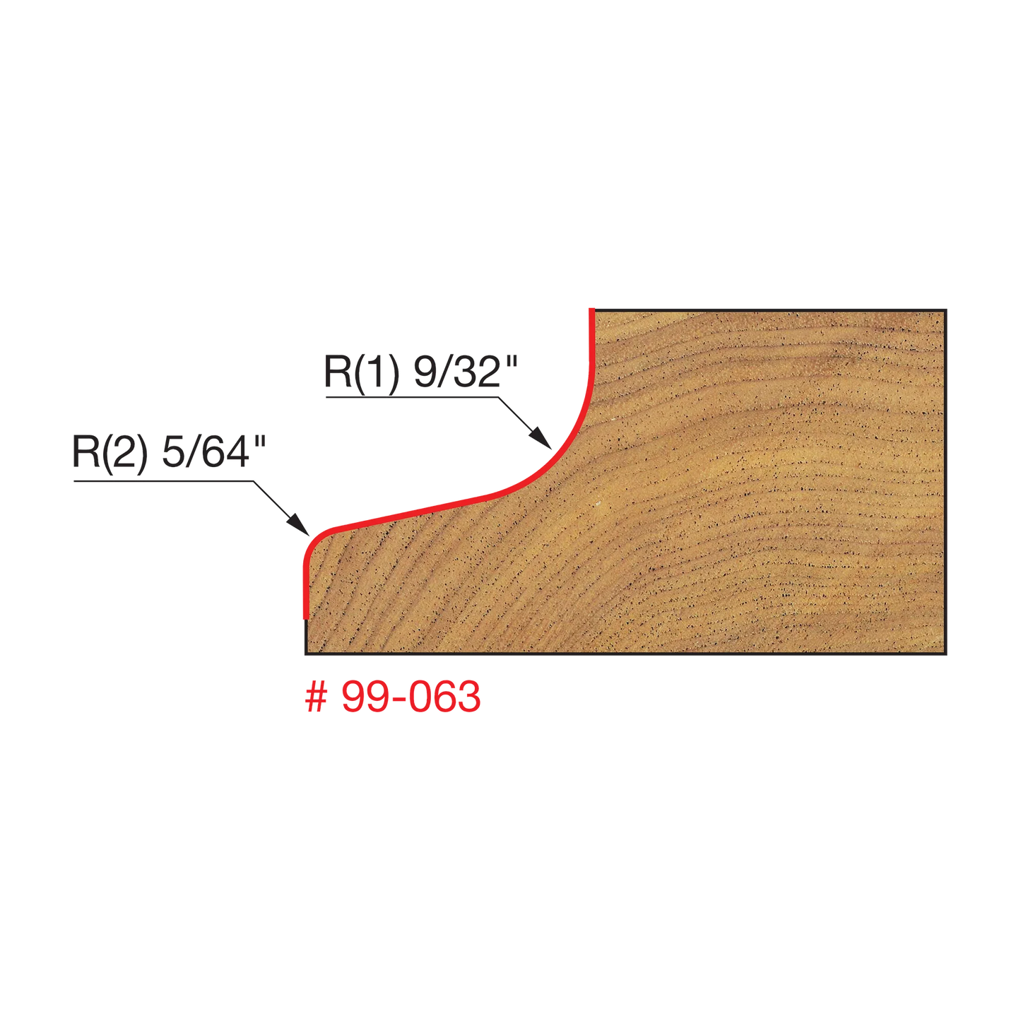 Freud 99-063, Carbide Router Bit - 1-3/4" No Lip Door Edge Bit (1/2" Shank)