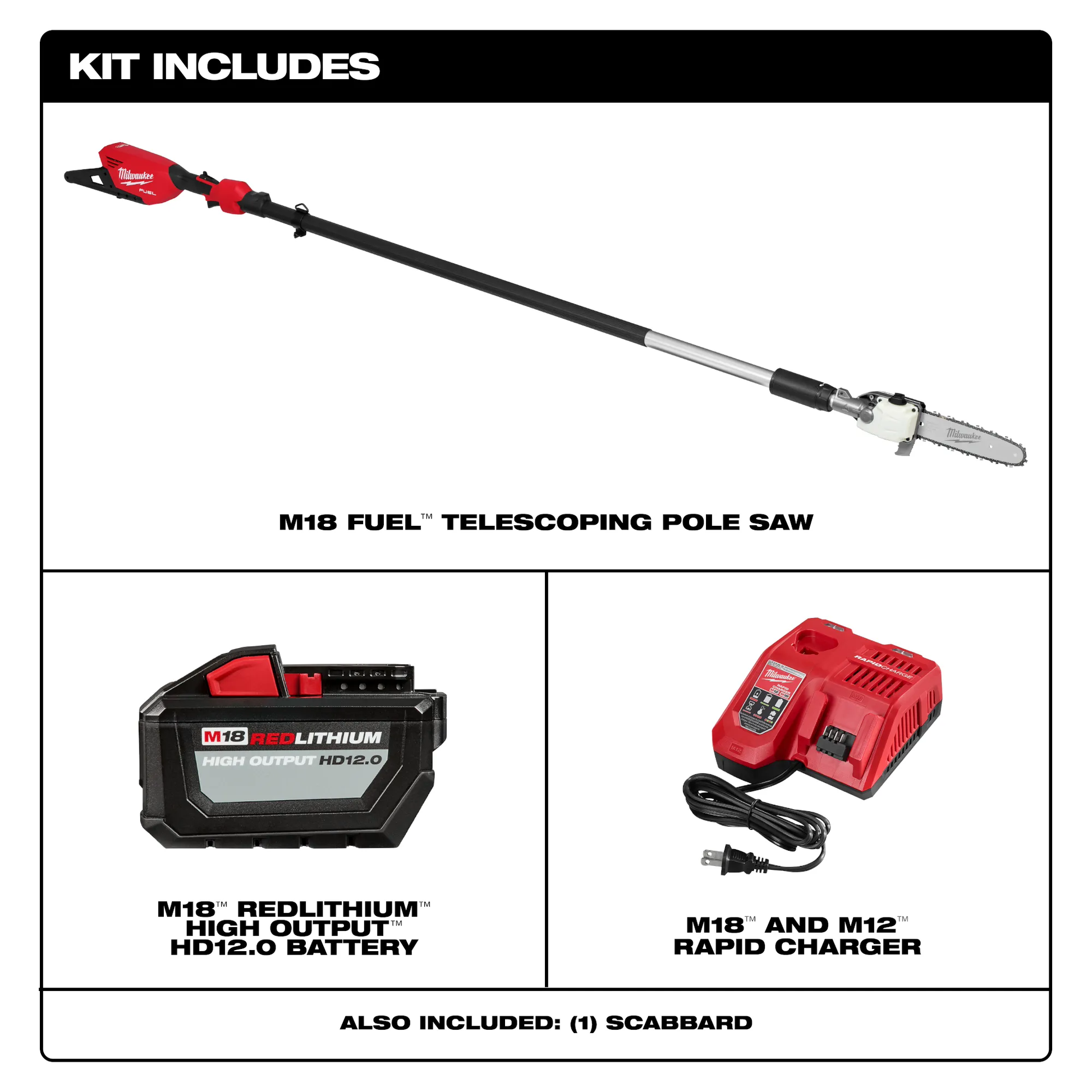 Milwaukee 3013-21, M18 FUEL™ Telescoping Pole Saw Kit
