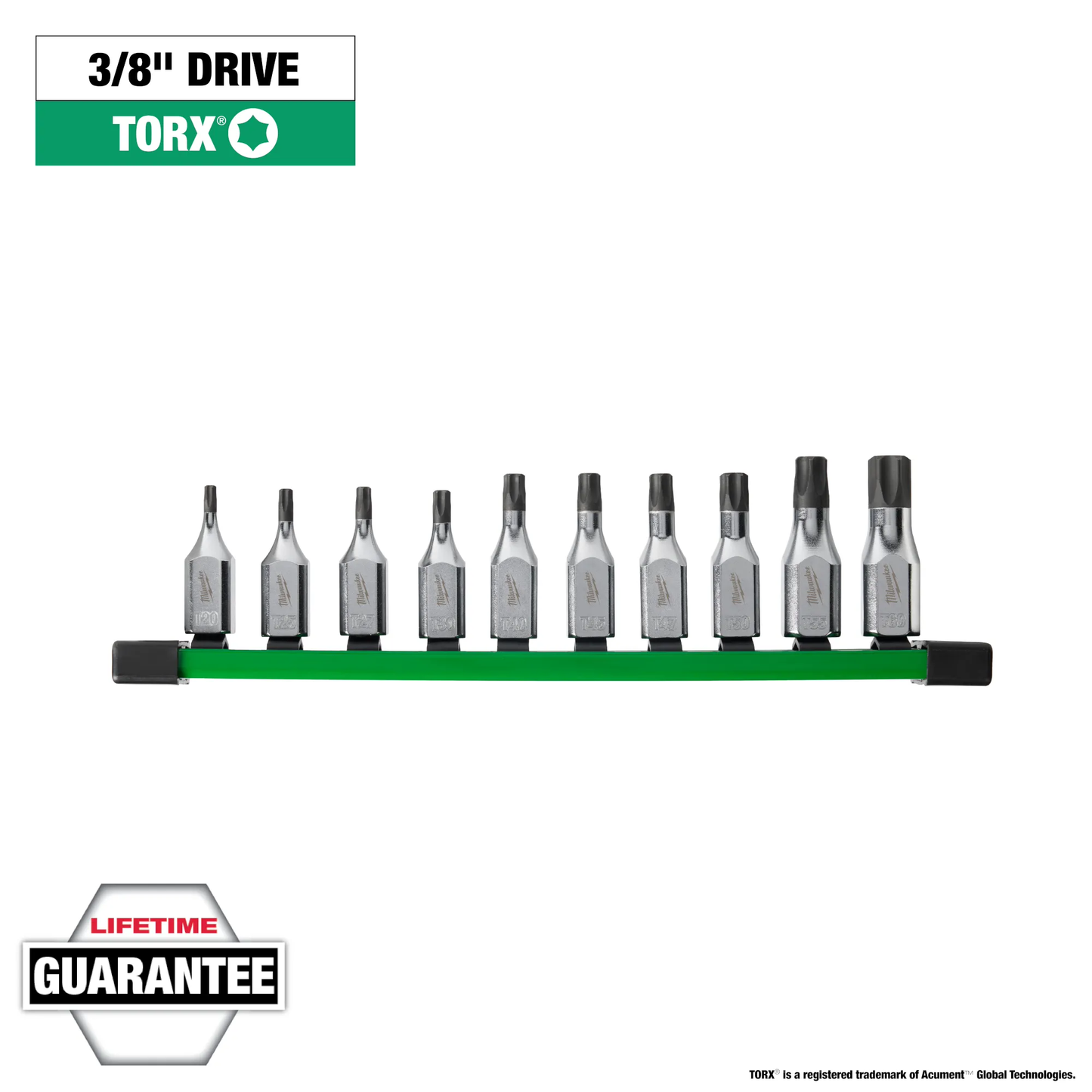 Milwaukee 48-22-9531, 10pc 3/8" Drive TORX® Bit Socket Set