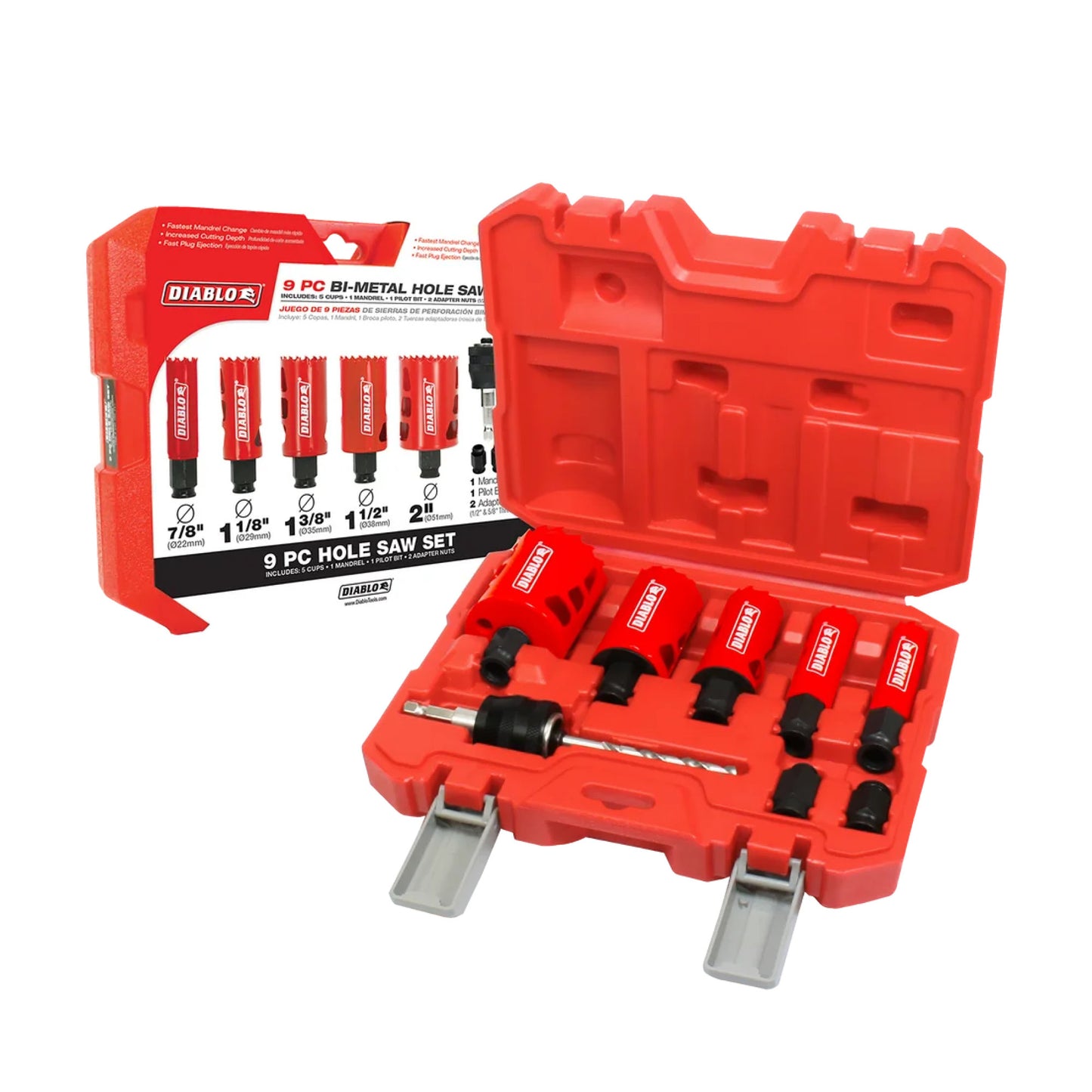 Diablo DHS09SGP, 9pc BiM Hole Saw Set