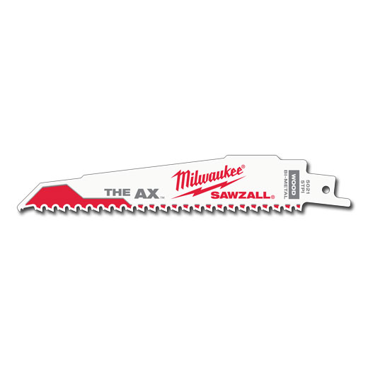 Milwaukee 48-00-5021, 6" 5 TPI The Ax Sawzall Blade (5/pkg)