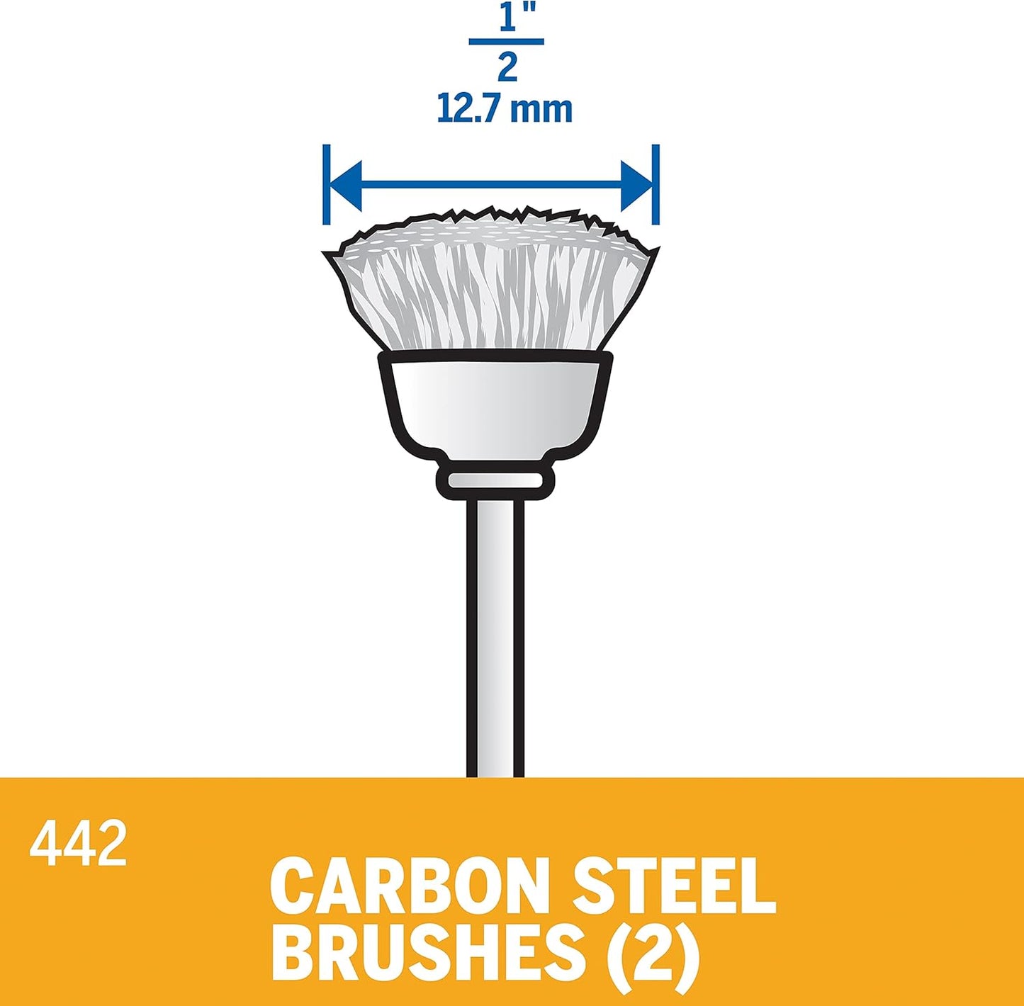 DREMEL 442-02, 1/2" Carbon Steel Brushes (2PK)