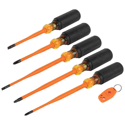 Klein Tools 33736INS, Screwdriver Set, 1000V Slim-Tip Insulated and Magnetizer, 6-Piece