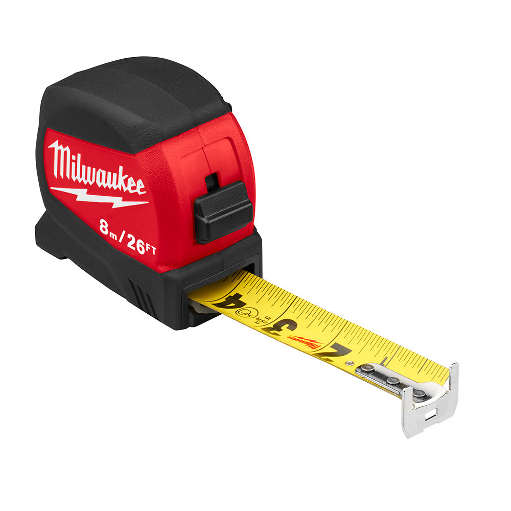 Milwaukee 48-22-0426, 8M/26FT Compact Wide Blade Tape Measure