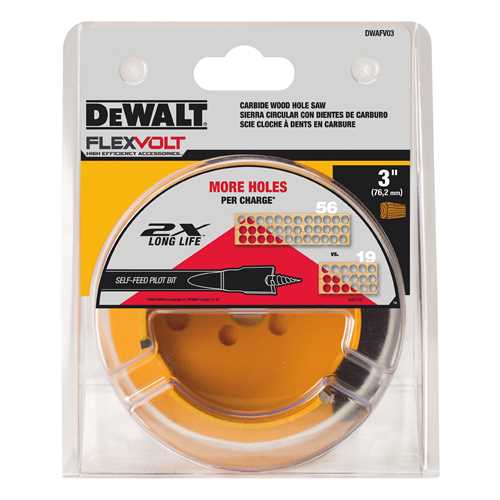 DEWALT DWAFV03, 3'' Carbide Wood Hole Saw