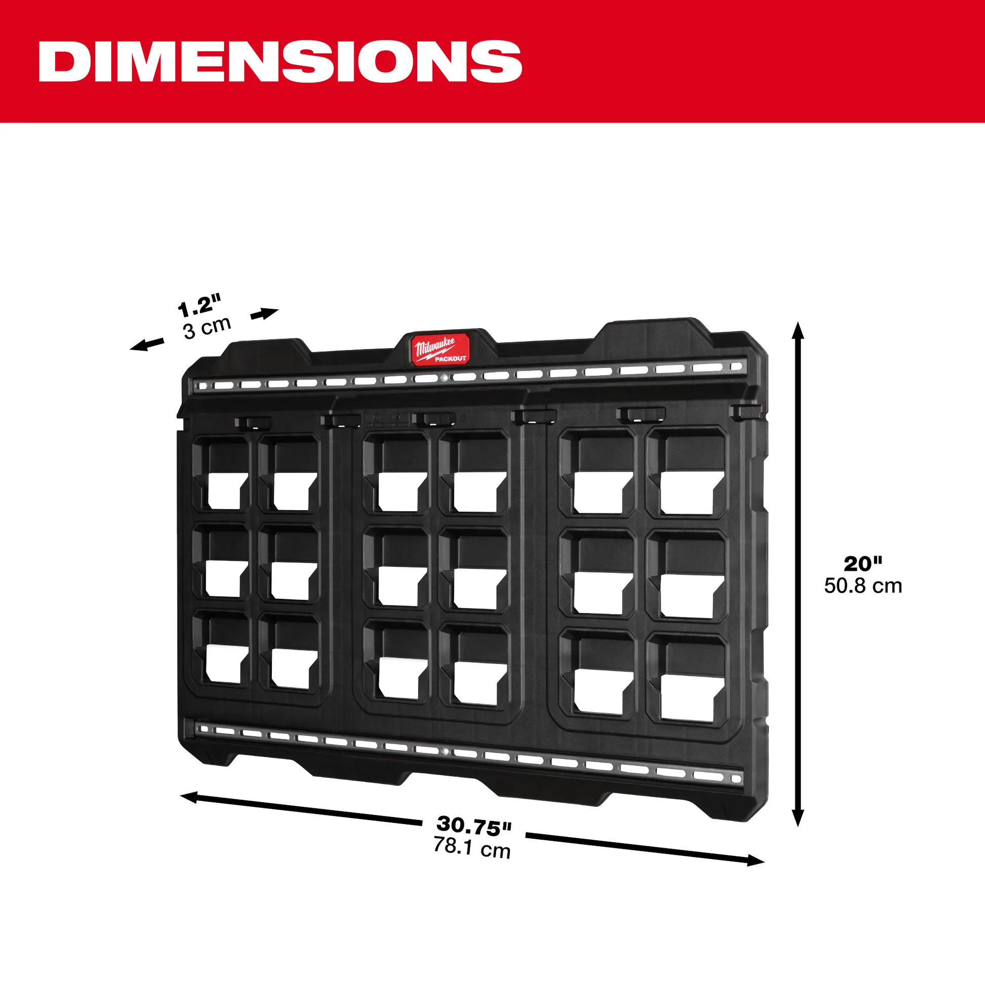 Milwaukee 48-22-8497, PACKOUT™ Large Wall Plate