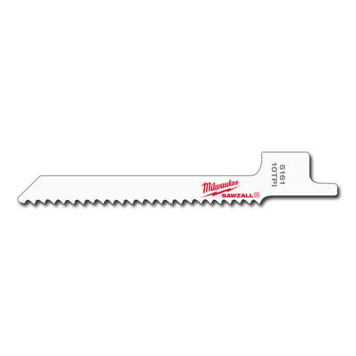 Milwaukee 48-00-5161, 3-5/8" 10 TPI SUPER SAWZALL Blade (5/pkg)