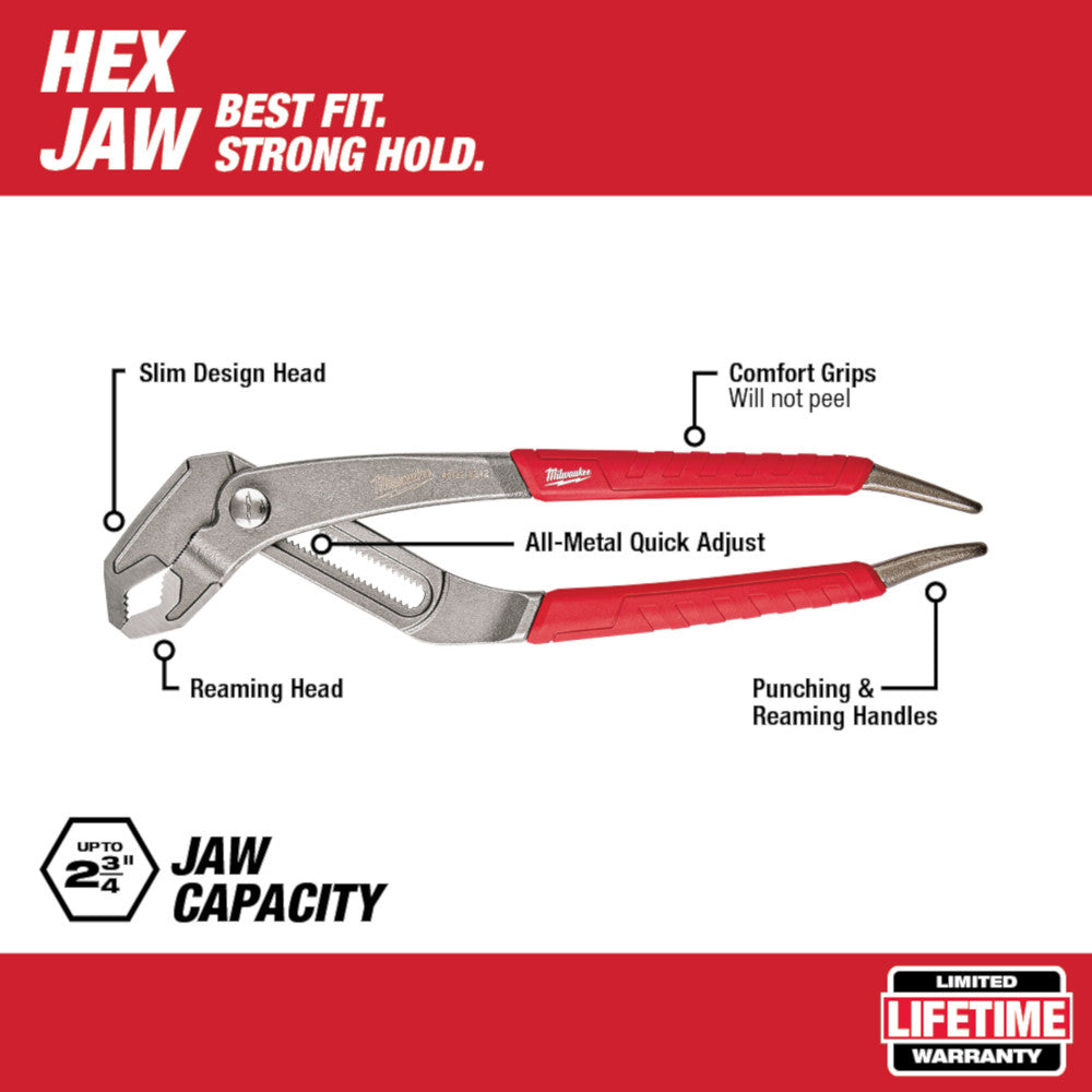 Milwaukee 48-22-6312, 12" Straight-Jaw Pliers