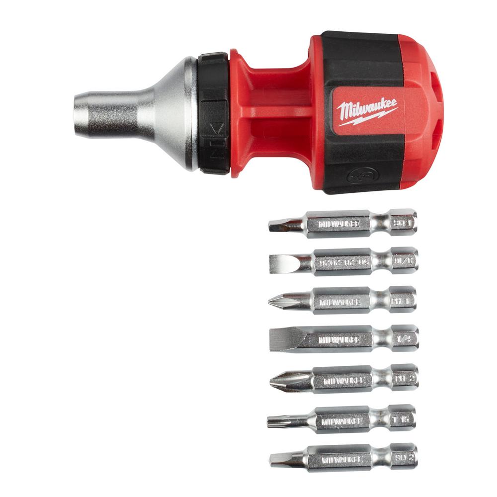 Milwaukee 48-22-2330, 8-in-1 Compact Ratcheting Multi-bit Driver