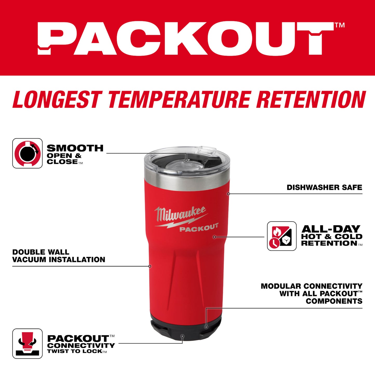 Milwaukee 48-22-8392R, PACKOUT 20OZ TUMBLER