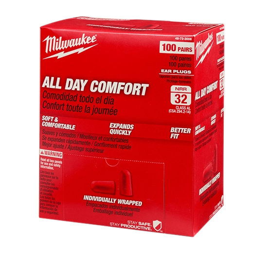Milwaukee 48-73-3006, 100 Pair Ear Plugs (Individually Sealed Pairs)