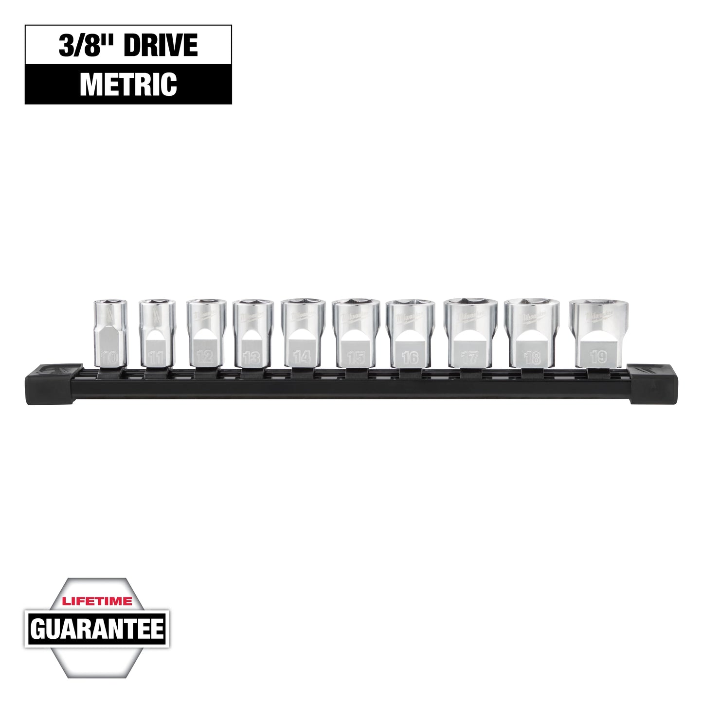 Milwaukee 48-22-9503, 10pc 3/8" Metric Sockets with FOUR FLAT™ Sides