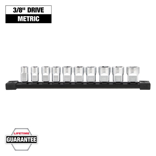 Milwaukee 48-22-9503, 10pc 3/8" Metric Sockets with FOUR FLAT™ Sides