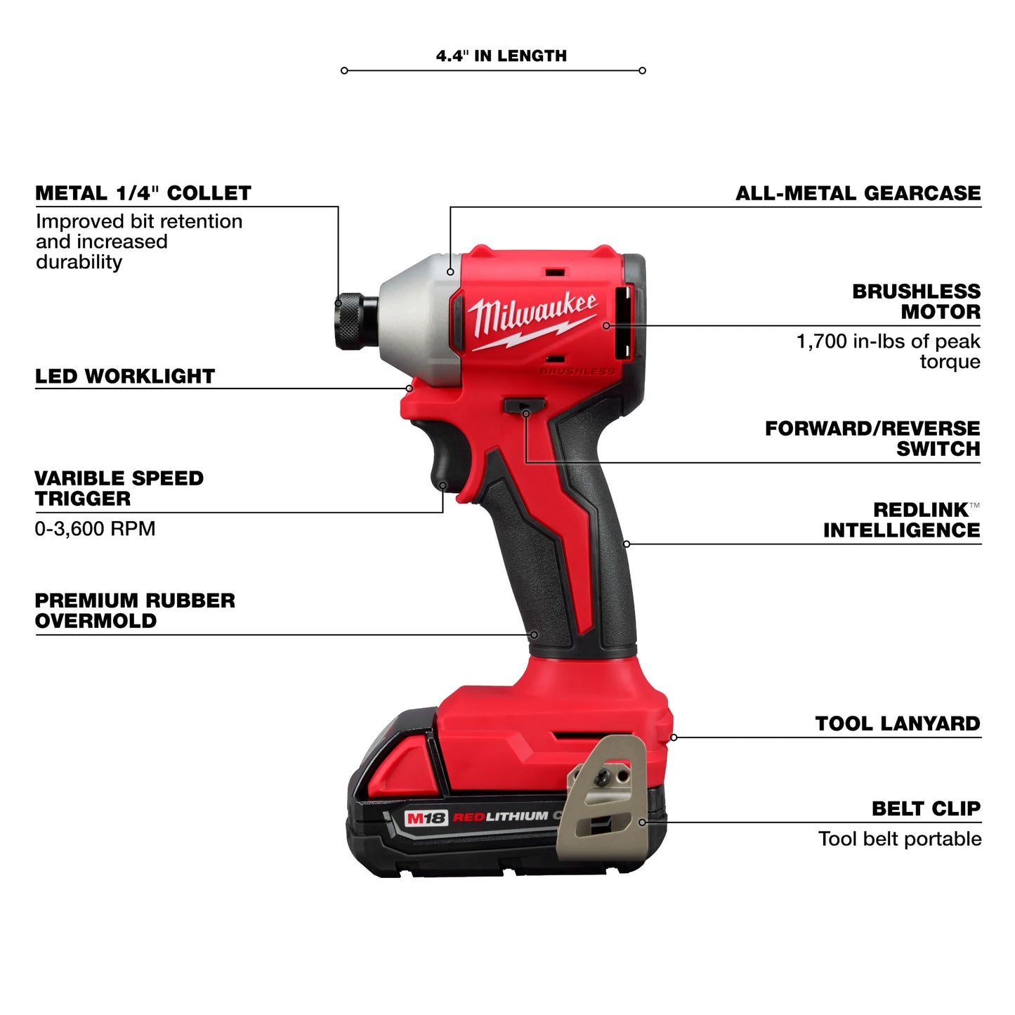 Milwaukee 3692-22CT, M18™ Compact Brushless 2-Tool Combo Kit