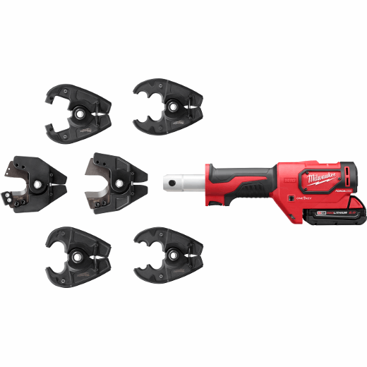 Milwaukee 2678-22O, M18 FORCE LOGIC 6T Utility Crimper Kit with D3 Grooves and Fixed O Die