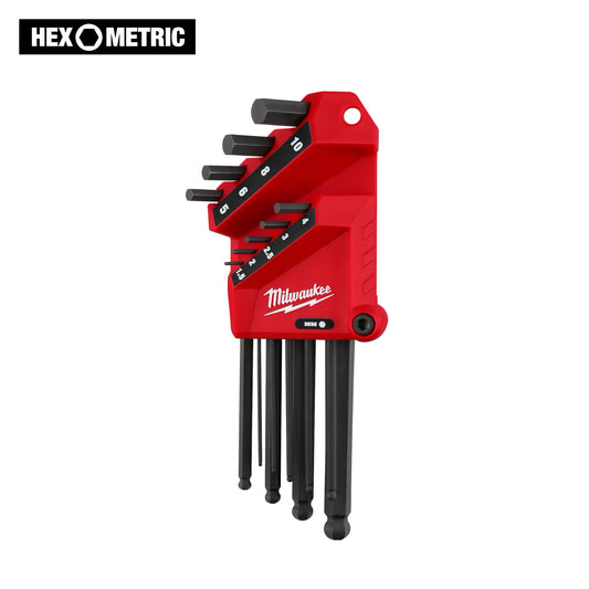 Milwaukee 48-22-2186, 9-Key Ball End  L-Key Set - Metric