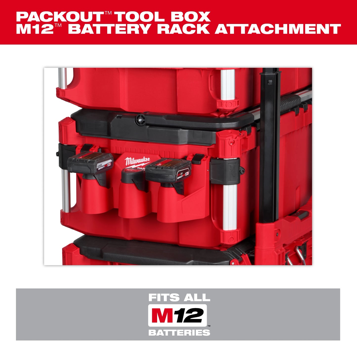 Milwaukee 48-22-8604, PACKOUT™ Tool Box M12™ Battery Rack Attachment