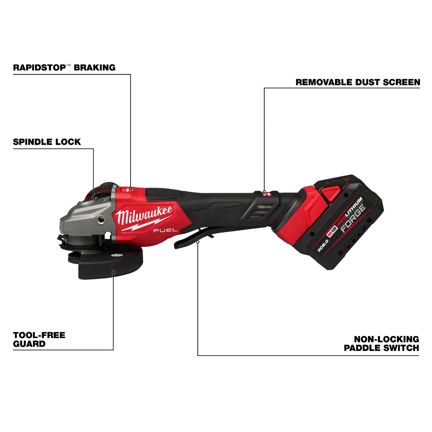 Milwaukee 3670-22, M18 FUEL™ 4-1/2"-6" Braking Grinder, Paddle Switch Kit