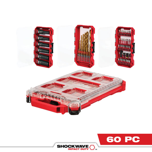 Milwaukee 48-32-5162, SHOCKWAVE™ Impact Duty 60PC Drill, Drive & Fasten PACKOUT™ Set