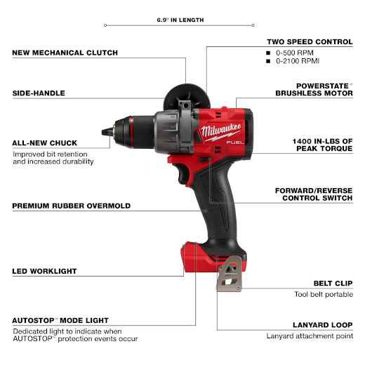 Milwaukee 2904-20, M18 FUEL™  1/2" Hammer Drill/Driver (Tool Only)