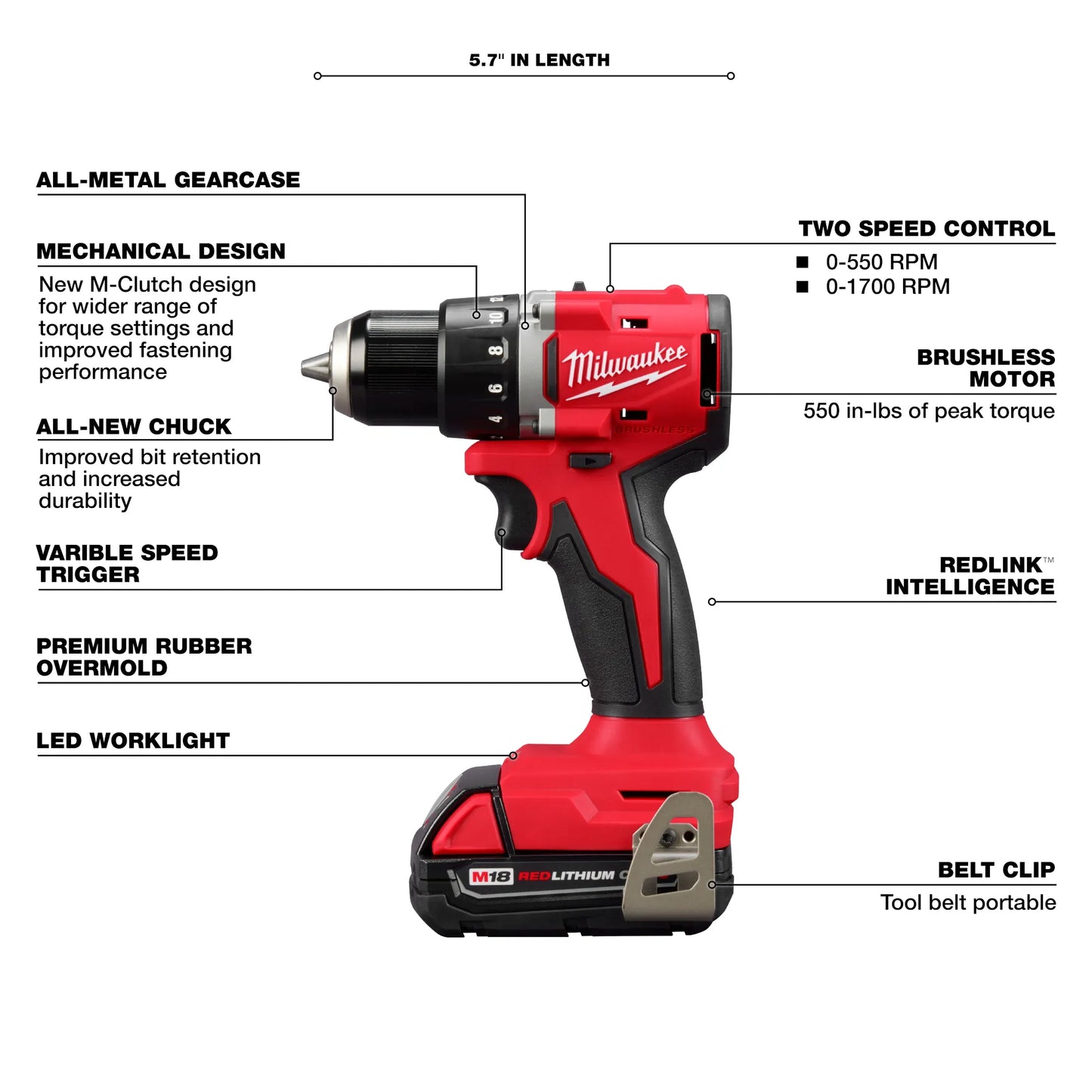Milwaukee 3692-22CT, M18™ Compact Brushless 2-Tool Combo Kit