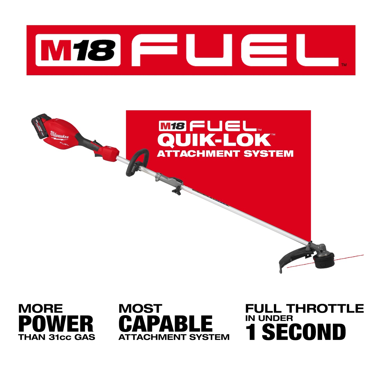 Milwaukee 3016-21ST, M18 FUEL™ String Trimmer w/ QUIK-LOK™ Kit