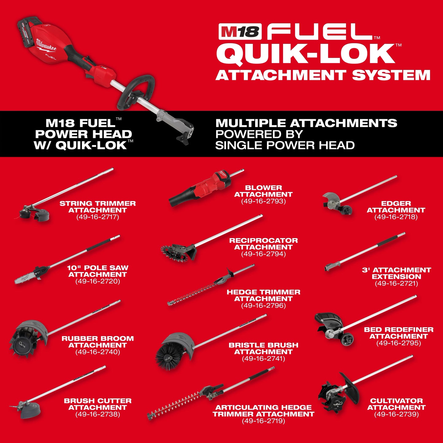 Milwaukee 3016-20ST, M18 FUEL™ String Trimmer w/ QUIK-LOK™