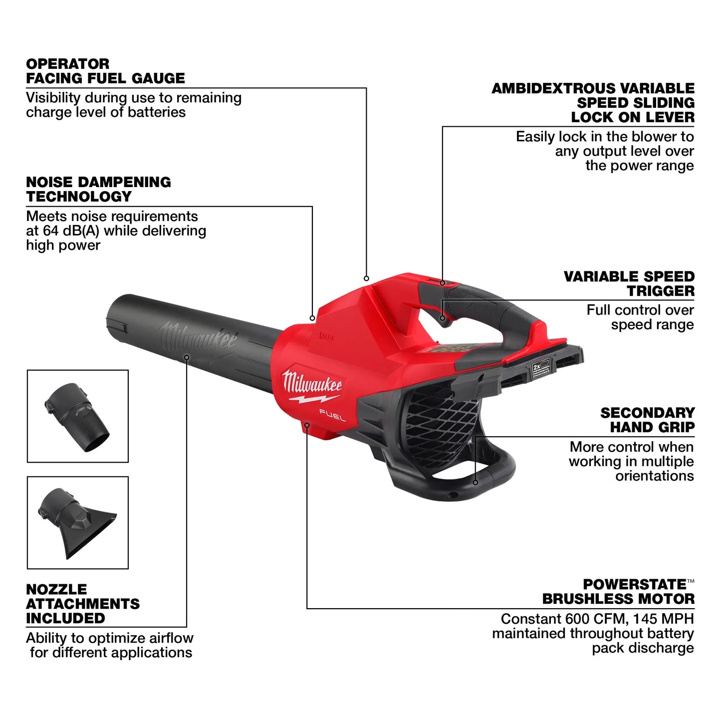 Milwaukee 2824-20, M18 FUEL Dual Battery Blower (Tool Only)