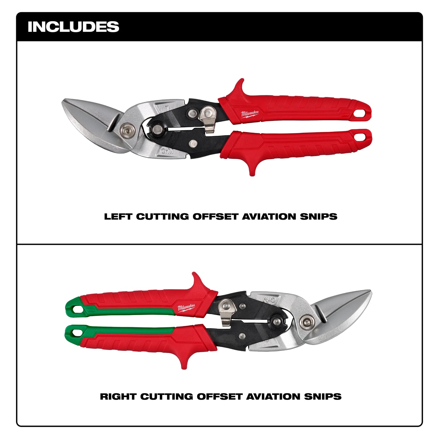 Milwaukee 48-22-4553, 2PC Offset Aviation Snip Set