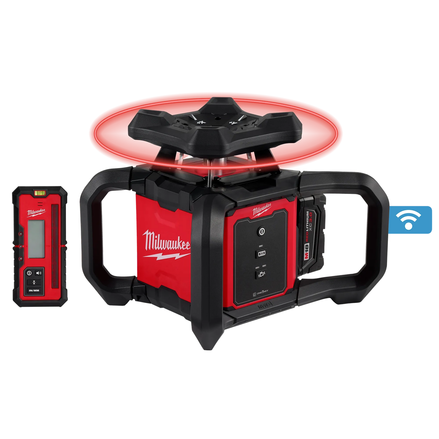 Milwaukee 3701-21, M18™ Red Exterior Rotary Laser Level Kit w/ Receiver