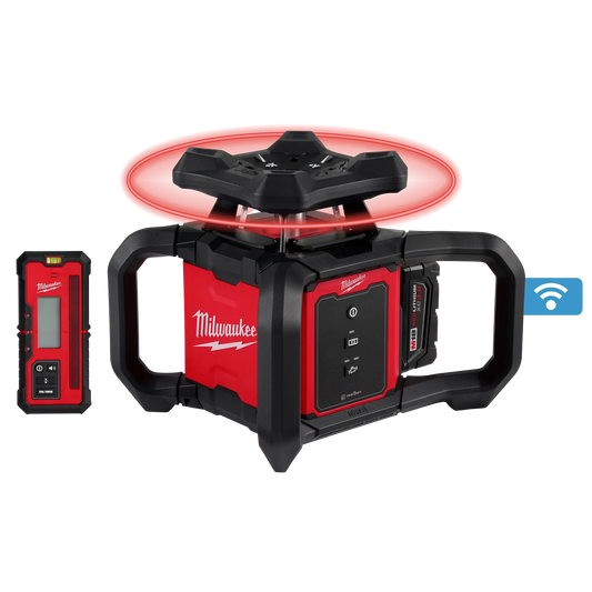 Milwaukee 3701-21, M18™ Red Exterior Rotary Laser Level Kit w/ Receiver