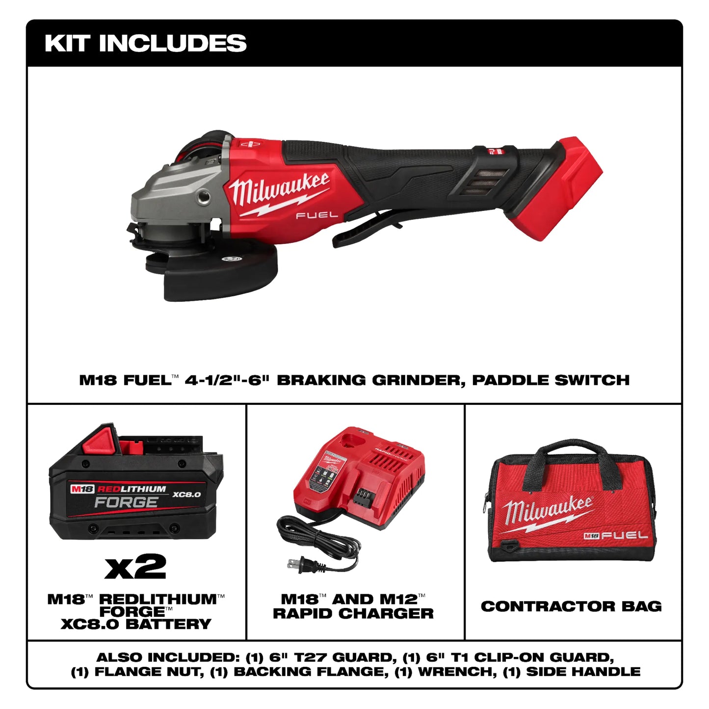 Milwaukee 3670-22, M18 FUEL™ 4-1/2"-6" Braking Grinder, Paddle Switch Kit