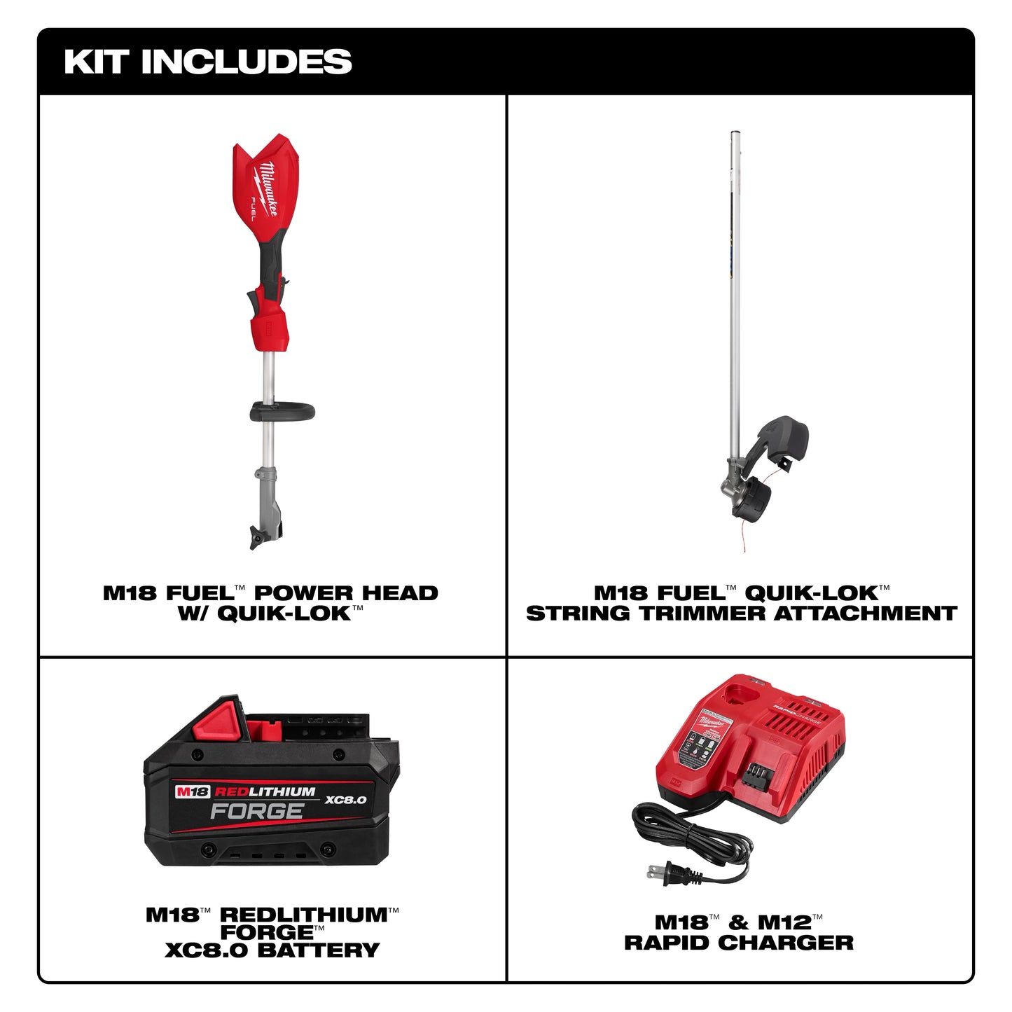 Milwaukee 3016-21ST, M18 FUEL™ String Trimmer w/ QUIK-LOK™ Kit